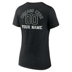 Chicago Cubs Women's Monochrome Personalized Name & Number V-Neck T-Shirt - MLB T-shirts