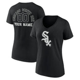 Chicago White Sox Women's Monochrome Personalized Name & Number V-Neck T-Shirt - MLB T-shirts