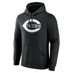 Cincinnati Reds Monochrome Personalized Name & Number Pullover Hoodie - MLB Hoodies