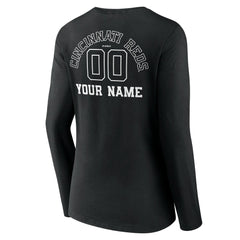 Cincinnati Reds Women's Monochrome Personalized Name & Number Long Sleeve V-Neck T-Shirt - MLB T-shirts