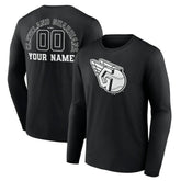 Cleveland Guardians Monochrome Personalized Name & Number Long Sleeve T-Shirt - MLB T-shirts