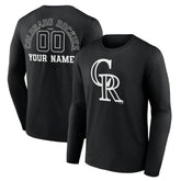 Colorado Rockies Monochrome Personalized Name & Number Long Sleeve T-Shirt - MLB T-shirts