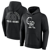 Colorado Rockies Monochrome Personalized Name & Number Pullover Hoodie - MLB Hoodies