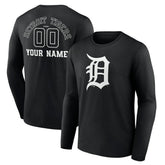 Detroit Tigers Monochrome Personalized Name & Number Long Sleeve T-Shirt - MLB T-shirts