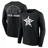 Houston Astros Monochrome Personalized Name & Number Long Sleeve T-Shirt - MLB T-shirts
