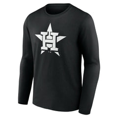 Houston Astros Monochrome Personalized Name & Number Long Sleeve T-Shirt - MLB T-shirts
