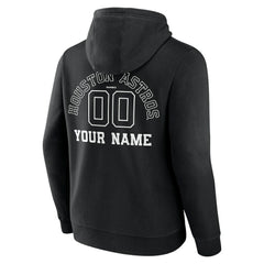 Houston Astros Monochrome Personalized Name & Number Pullover Hoodie - MLB Hoodies