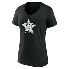 Houston Astros Women's Monochrome Personalized Name & Number V-Neck T-Shirt - MLB T-shirts