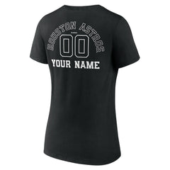 Houston Astros Women's Monochrome Personalized Name & Number V-Neck T-Shirt - MLB T-shirts