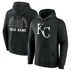 Kansas City Royals Monochrome Personalized Name & Number Pullover Hoodie - MLB Hoodies