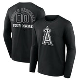 Los Angeles Angels Monochrome Personalized Name & Number Long Sleeve T-Shirt - MLB T-shirts