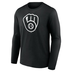 Milwaukee Brewers Monochrome Personalized Name & Number Long Sleeve T-Shirt - MLB T-shirts