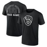 Milwaukee Brewers Monochrome Personalized Name & Number T-Shirt - MLB T-shirts
