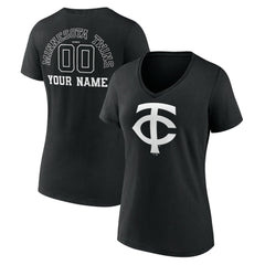 Minnesota Twins Women's Monochrome Personalized Name & Number V-Neck T-Shirt - MLB T-shirts