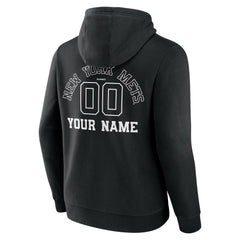 New York Mets Monochrome Personalized Name & Number Pullover Hoodie - MLB Hoodies