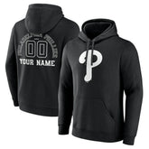 Philadelphia Phillies Monochrome Personalized Name & Number Pullover Hoodie - MLB Hoodies