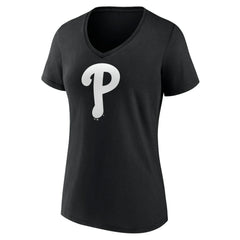 Philadelphia Phillies Women's Monochrome Personalized Name & Number V-Neck T-Shirt - MLB T-shirts
