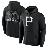 Pittsburgh Pirates Monochrome Personalized Name & Number Pullover Hoodie - MLB Hoodies