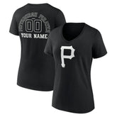 Pittsburgh Pirates Women's Monochrome Personalized Name & Number V-Neck T-Shirt - MLB T-shirts