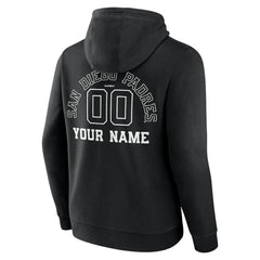 San Diego Padres Monochrome Personalized Name & Number Pullover Hoodie - MLB Hoodies