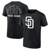 San Diego Padres Monochrome Personalized Name & Number T-Shirt - MLB T-shirts