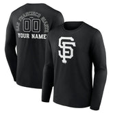 San Francisco Giants Monochrome Personalized Name & Number Long Sleeve T-Shirt - MLB T-shirts