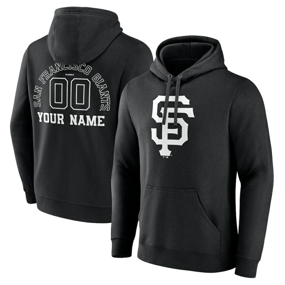 San Francisco Giants Monochrome Personalized Name & Number Pullover Hoodie - MLB Hoodies