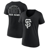 San Francisco Giants Women's Monochrome Personalized Name & Number V-Neck T-Shirt - MLB T-shirts