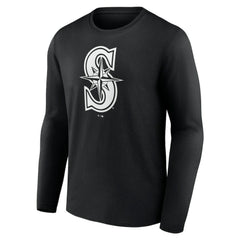 Seattle Mariners Monochrome Personalized Name & Number Long Sleeve T-Shirt - MLB T-shirts