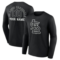 St. Louis Cardinals Monochrome Personalized Name & Number Long Sleeve T-Shirt - MLB T-shirts