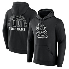 St. Louis Cardinals Monochrome Personalized Name & Number Pullover Hoodie - MLB Hoodies