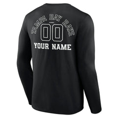 Tampa Bay Rays Monochrome Personalized Name & Number Long Sleeve T-Shirt - MLB T-shirts