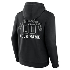 Texas Rangers Monochrome Personalized Name & Number Pullover Hoodie - MLB Hoodies