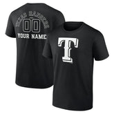 Texas Rangers Monochrome Personalized Name & Number T-Shirt - MLB T-shirts