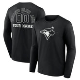 Toronto Blue Jays Monochrome Personalized Name & Number Long Sleeve T-Shirt - MLB T-shirts