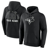 Toronto Blue Jays Monochrome Personalized Name & Number Pullover Hoodie - MLB Hoodies