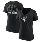 Toronto Blue Jays Women's Monochrome Personalized Name & Number V-Neck T-Shirt - MLB T-shirts