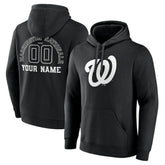 Washington Nationals Monochrome Personalized Name & Number Pullover Hoodie - MLB Hoodies