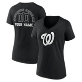 Washington Nationals Women's Monochrome Personalized Name & Number V-Neck T-Shirt - MLB T-shirts