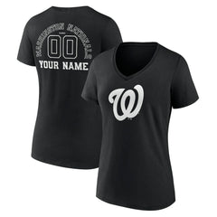Washington Nationals Women's Monochrome Personalized Name & Number V-Neck T-Shirt - MLB T-shirts