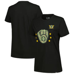 Milwaukee Brewers New Era Women's Armed Forces Day T-Shirt - MLB T-shirts