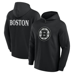 Boston Bruins Fanatics Elements Blaze Tri-Blend Long Sleeve Hoodie T-Shirt - NHL T-shirts