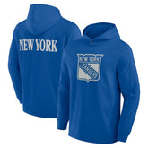 New York Rangers Fanatics Elements Blaze Tri-Blend Long Sleeve Hoodie T-Shirt - NHL T-shirts
