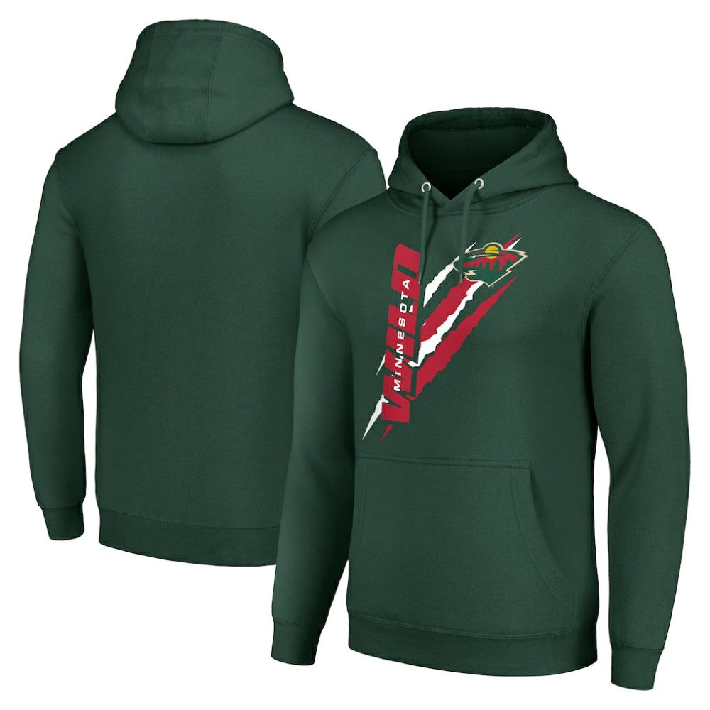 Minnesota Wild Starter Color Scratch Fleece Pullover Hoodie - NHL Hoodies