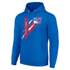 New York Rangers Starter Color Scratch Fleece Pullover Hoodie - NHL Hoodies