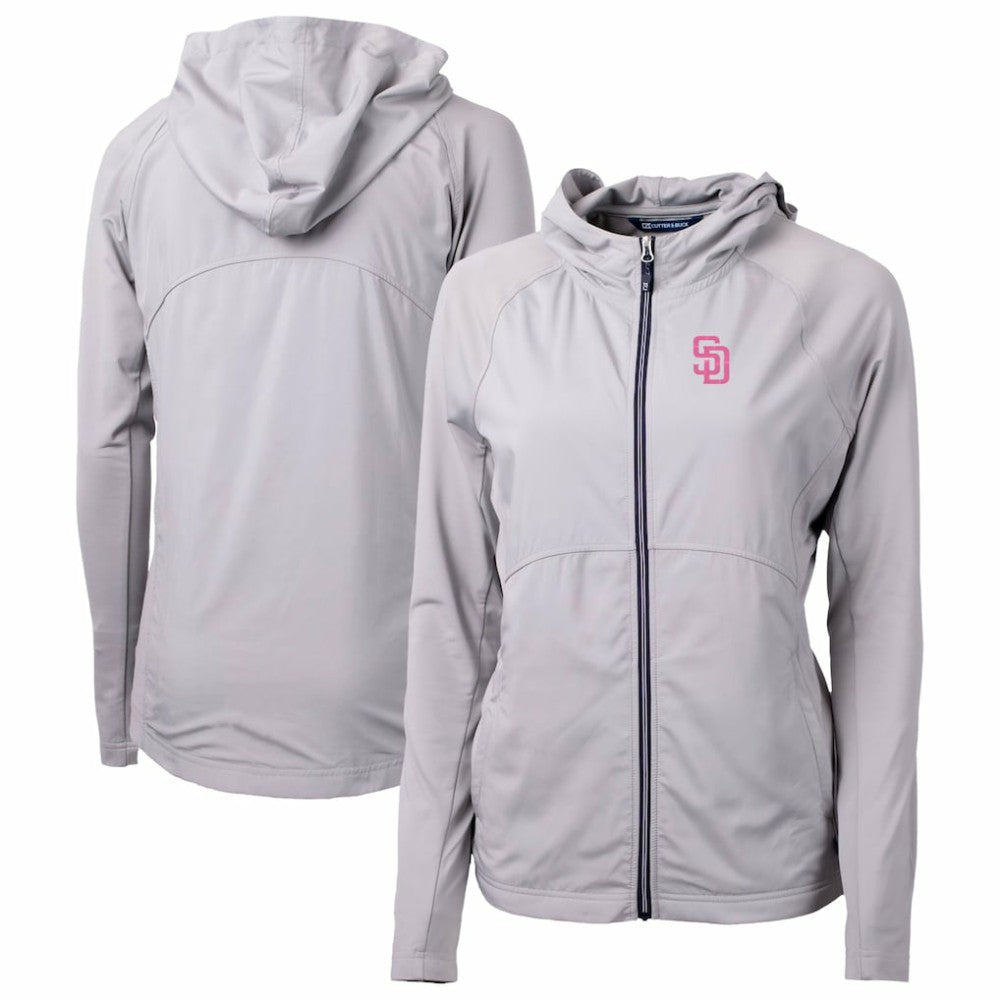 San Diego Padres Cutter & Buck Women's City Connect Adapt Eco Knit Hybrid Recycled Full-Zip Hoodie - MLB Hoodies