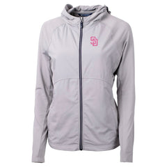 San Diego Padres Cutter & Buck Women's City Connect Adapt Eco Knit Hybrid Recycled Full-Zip Hoodie - MLB Hoodies