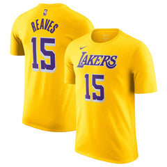 Gold Austin Reaves Los Angeles Lakers Icon Edition Name & Number T-Shirt | NBA