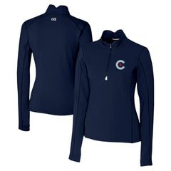 Chicago Cubs Cutter & Buck Women's City Connect Traverse Stretch Quarter-Zip Pullover Top - MLB Pullover