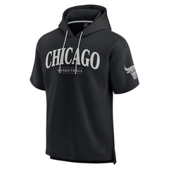 Black Chicago Bulls Elements Ready Short Sleeve Pullover Hoodie | NBA